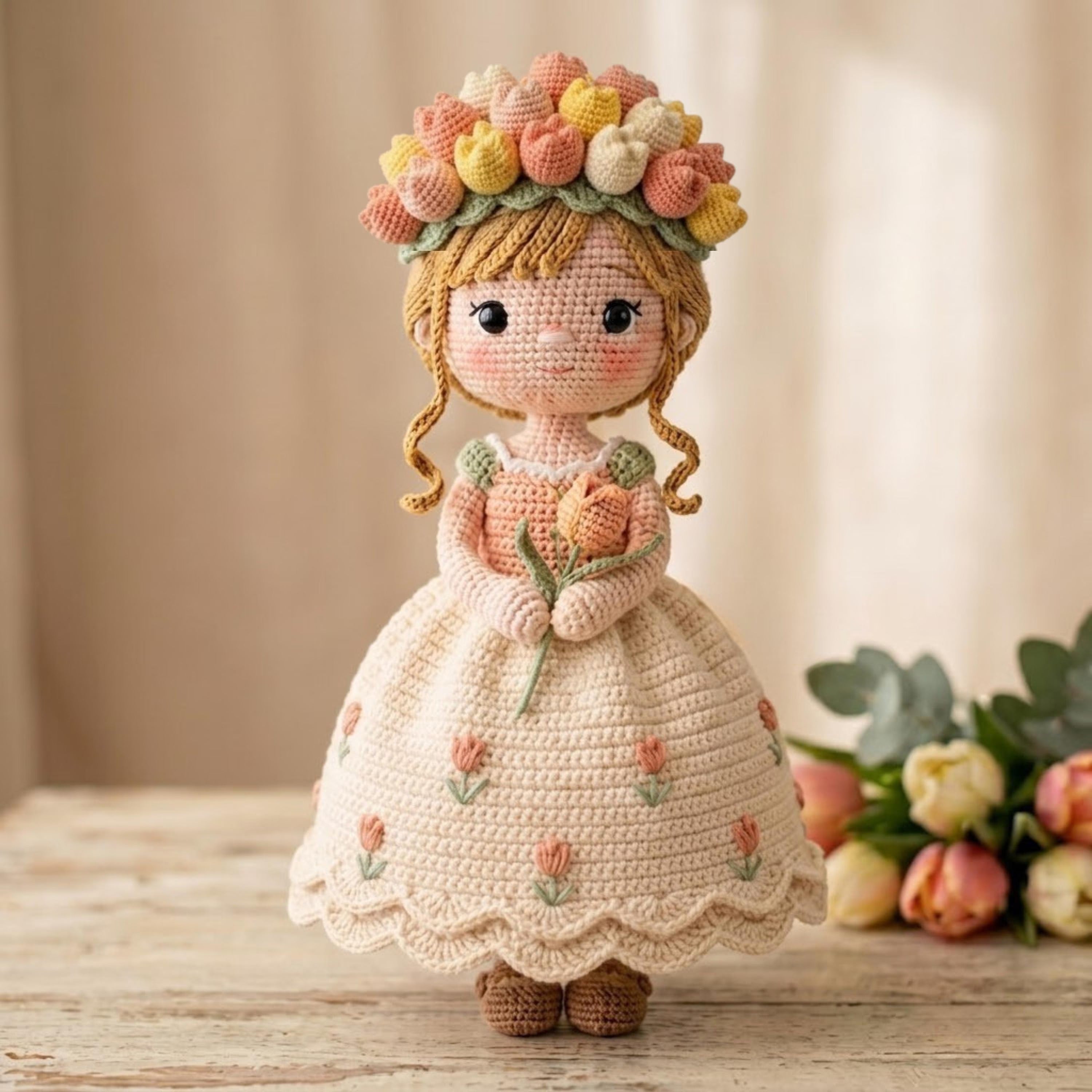 2 in 1 Crochet Doll Bouquet | Flip Princess Flower Doll