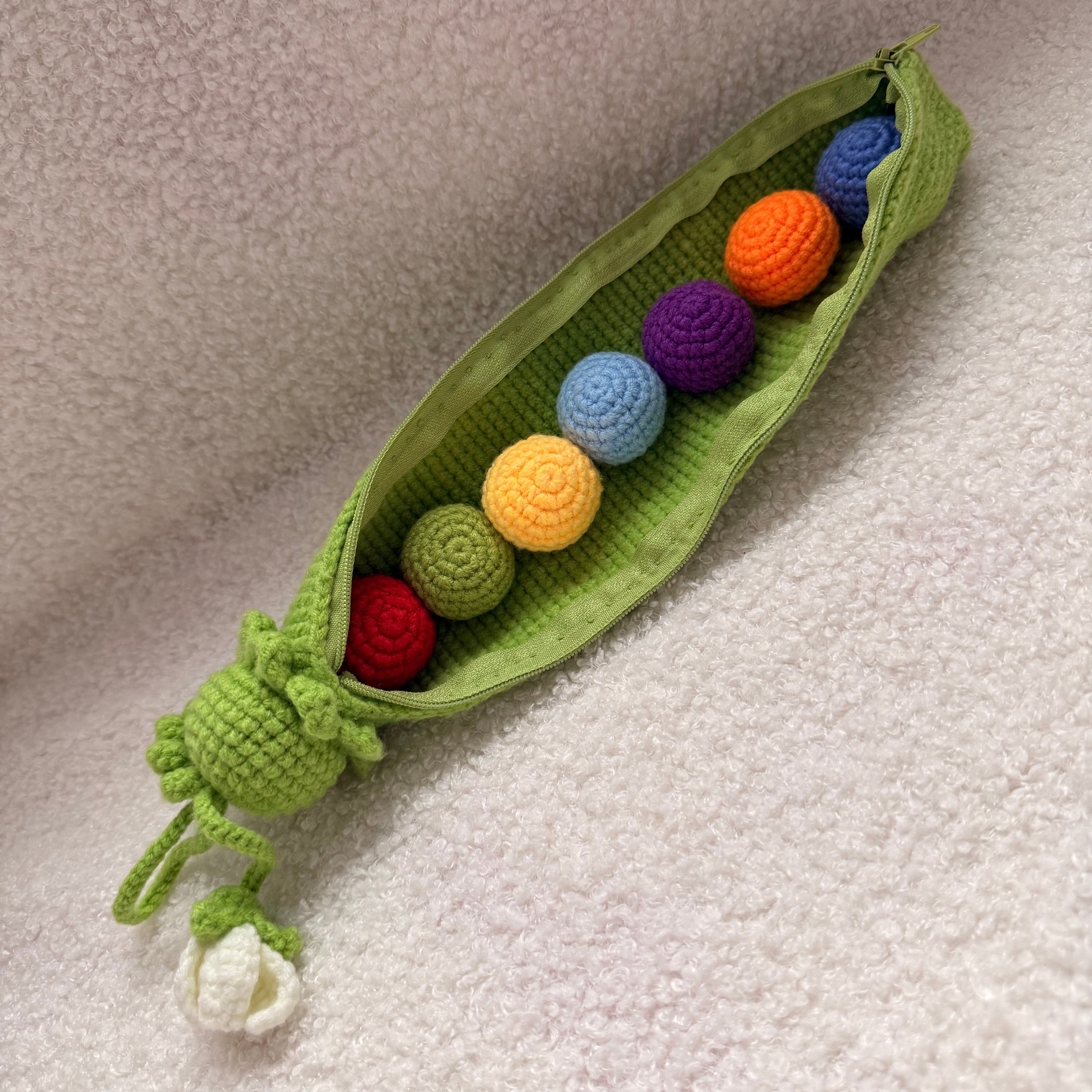 Crochet Rainbow Peas: Montessori Sensory Toy for Toddlers