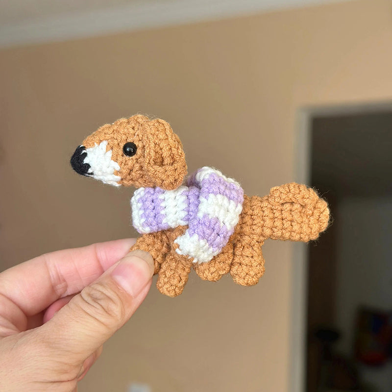Dog puppy Dachshund Keychains mother's day gift Crochet Kit