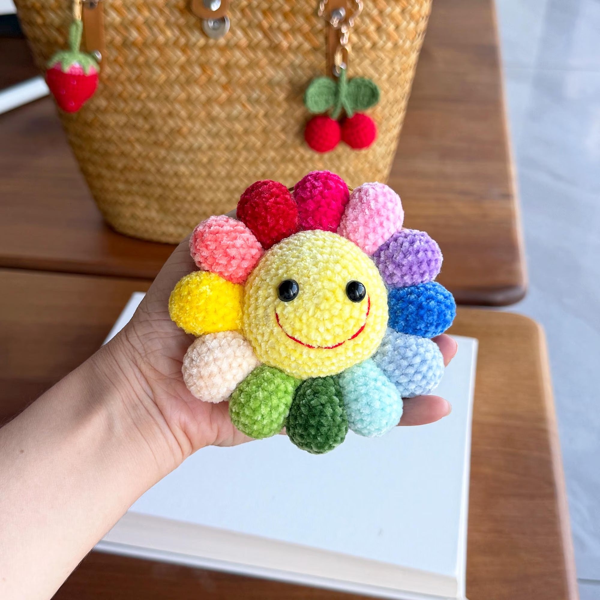 Sunflower Keychain Bag Charm Crochet Kit