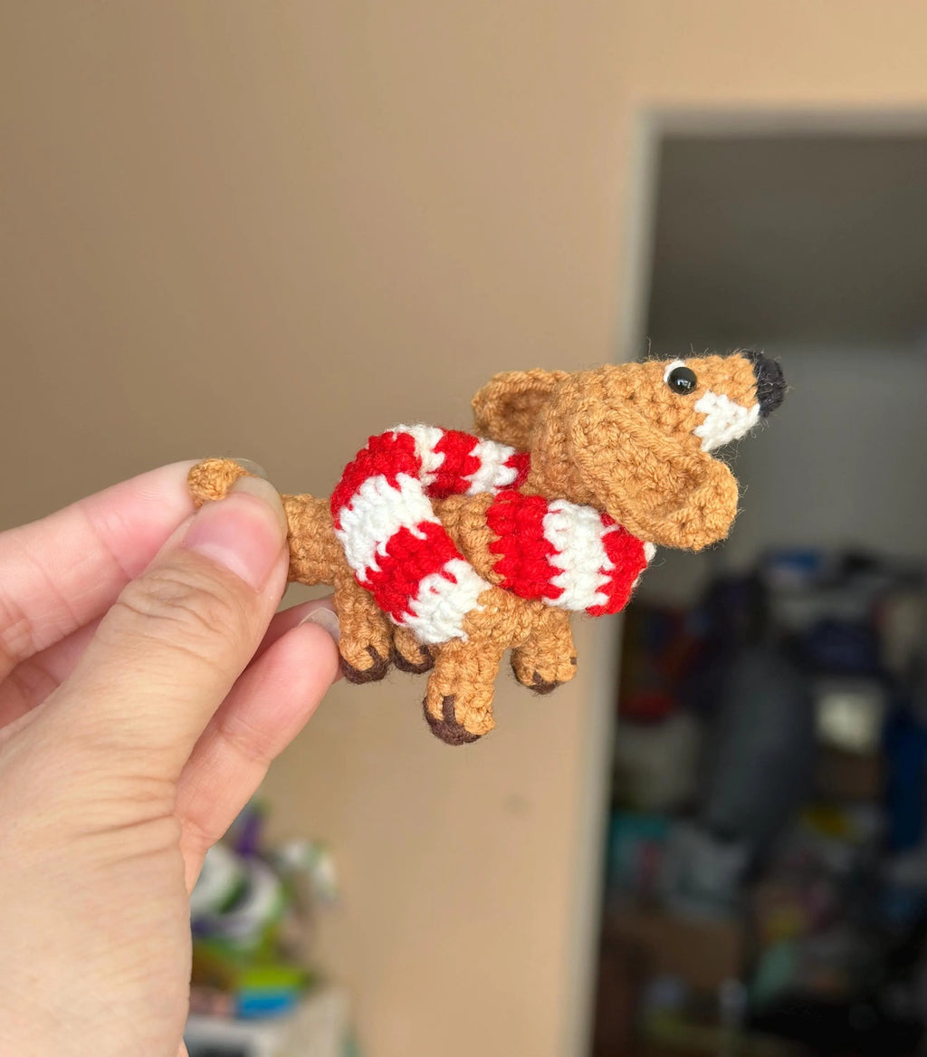 Dog puppy Dachshund Keychains mother's day gift Crochet Kit
