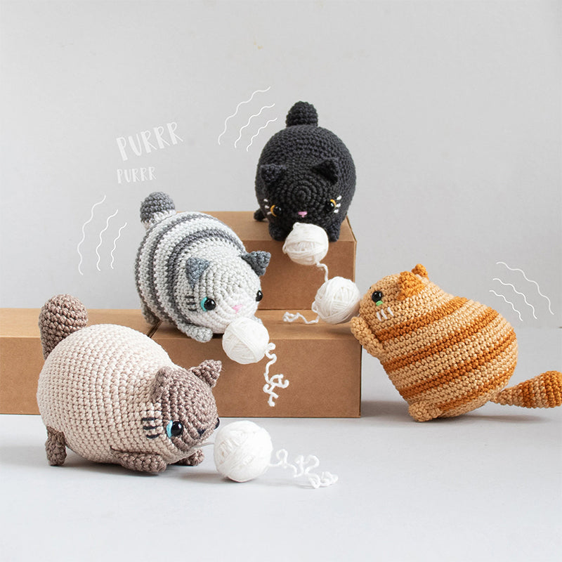 Crochet Pattern Purring Cat- Vibrating lalylala Sensory Toy, easy project for crochet beginners, moving interaktive baby motoric playtime Crochet Kit | Pattern + Yarn |