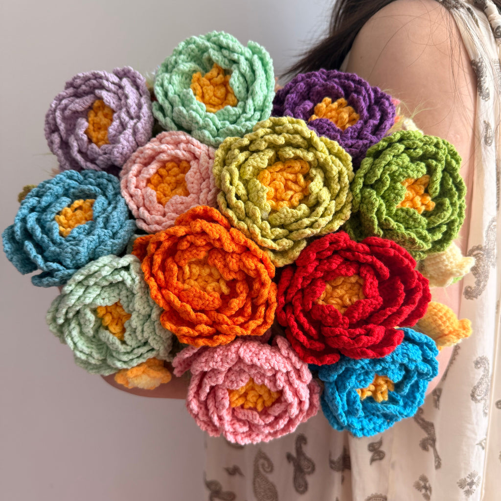 Colorful Floral Blanket Crochet Kit