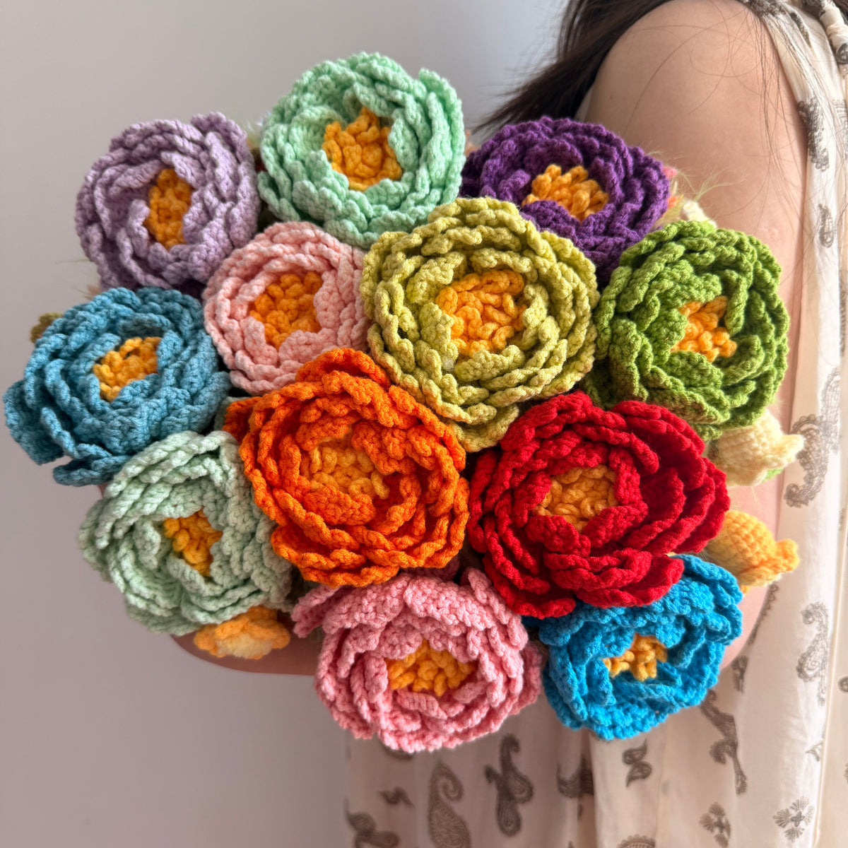 Colorful Floral Blanket Crochet Kit