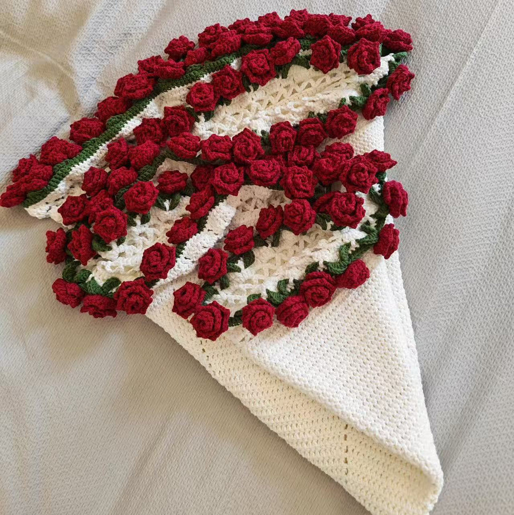Pointed Rose Bouquet Blanket Crochet Kit