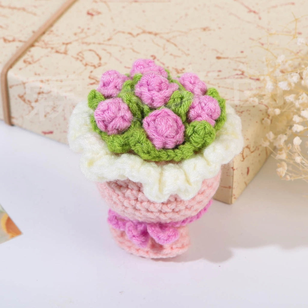Handmade Crochet Mini Rose Bouquet, Handcrafted Flowers, Gift for Her, Mom, Anniversary, Valentine, Birthday Present