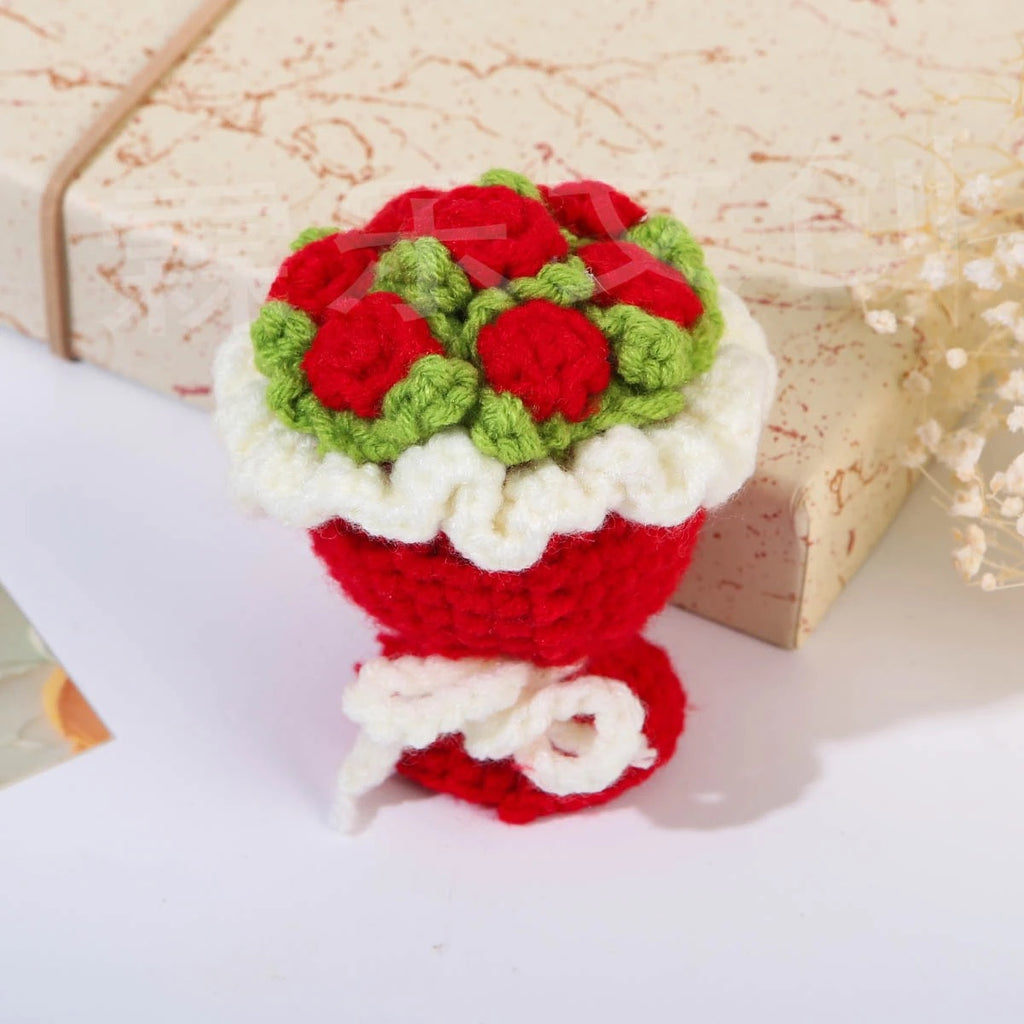 Handmade Crochet Mini Rose Bouquet, Handcrafted Flowers, Gift for Her, Mom, Anniversary, Valentine, Birthday Present