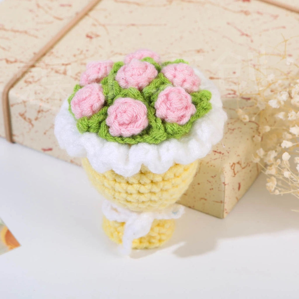 Handmade Crochet Mini Rose Bouquet, Handcrafted Flowers, Gift for Her, Mom, Anniversary, Valentine, Birthday Present