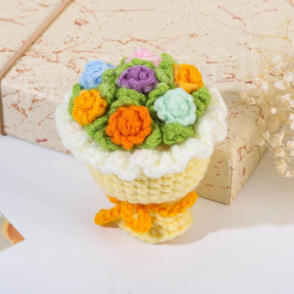Handmade Crochet Mini Rose Bouquet, Handcrafted Flowers, Gift for Her, Mom, Anniversary, Valentine, Birthday Present