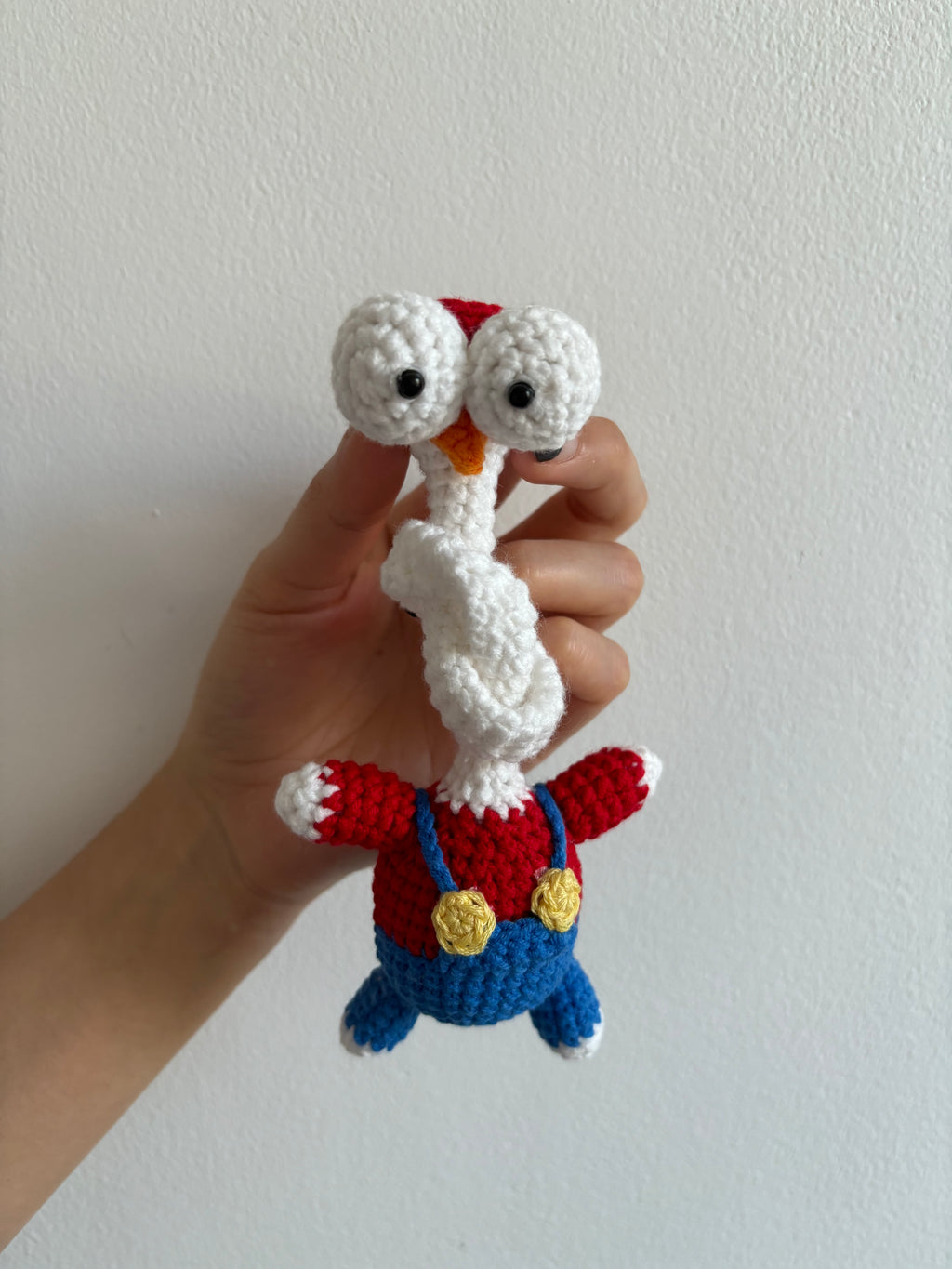 Handmade Crochet Cute Long Neck Chicken Bag Charm - Funny Long Neck Chicken Plush Knitting Toy，Gift for Animal Lovers