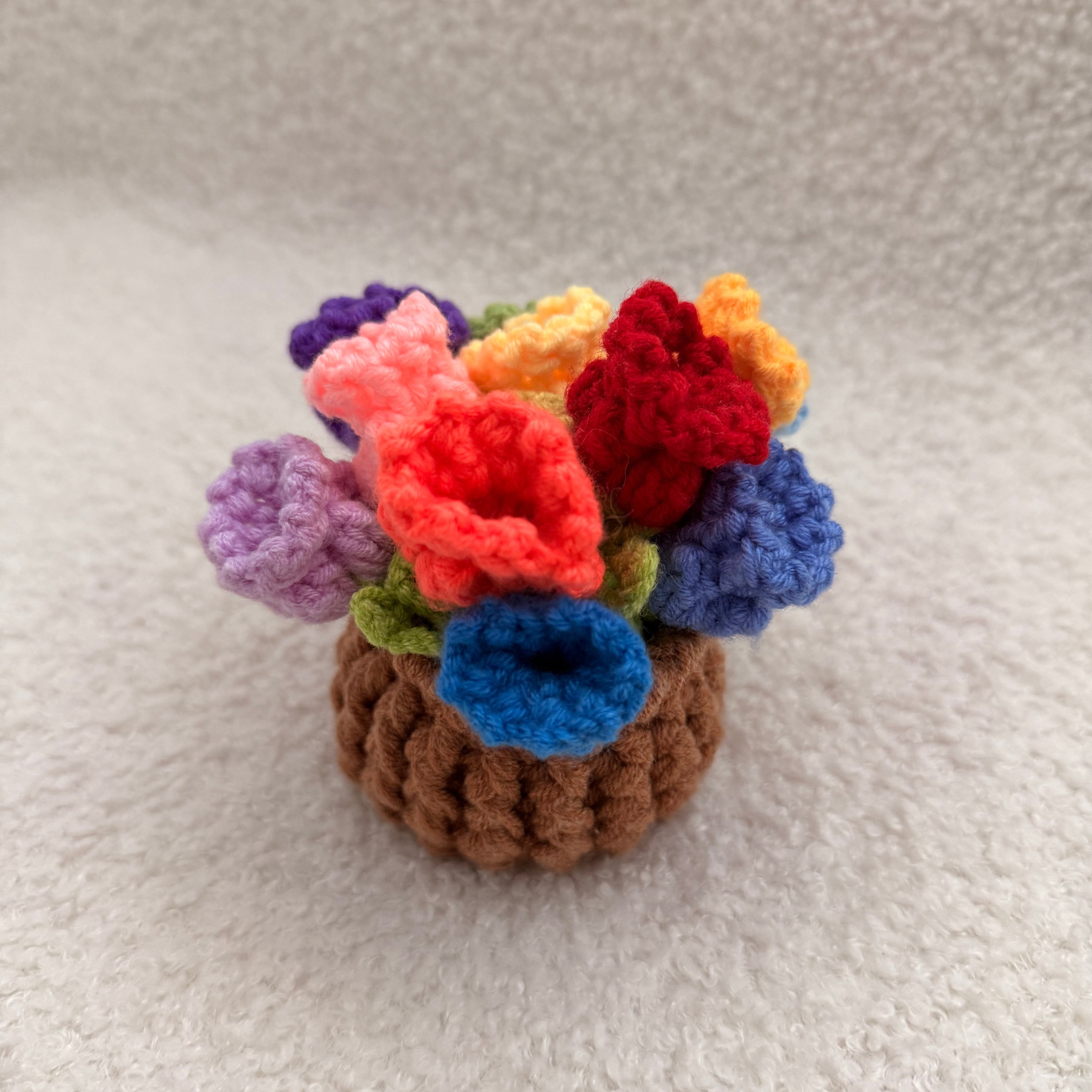 Rainbow Rose Bouquet Coasters Crochet Kit
