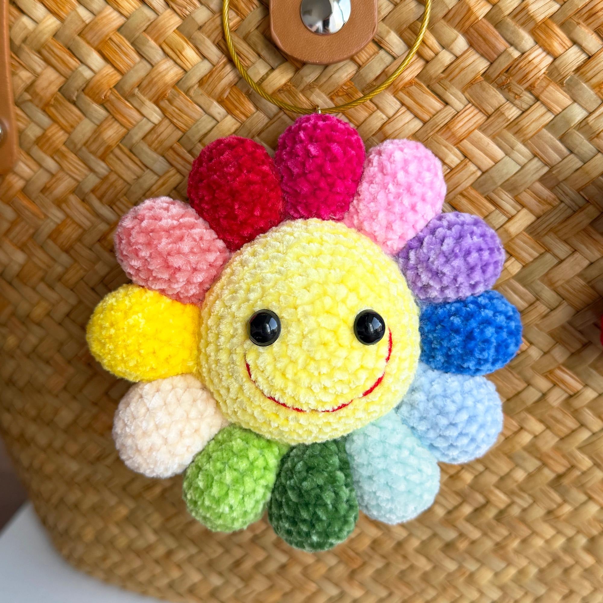 Sunflower Keychain Bag Charm Crochet Kit