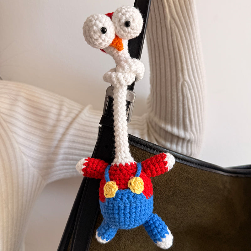 Cute Long Neck Chicken Bag Charm Crochet Kit | Pattern + Yarn |