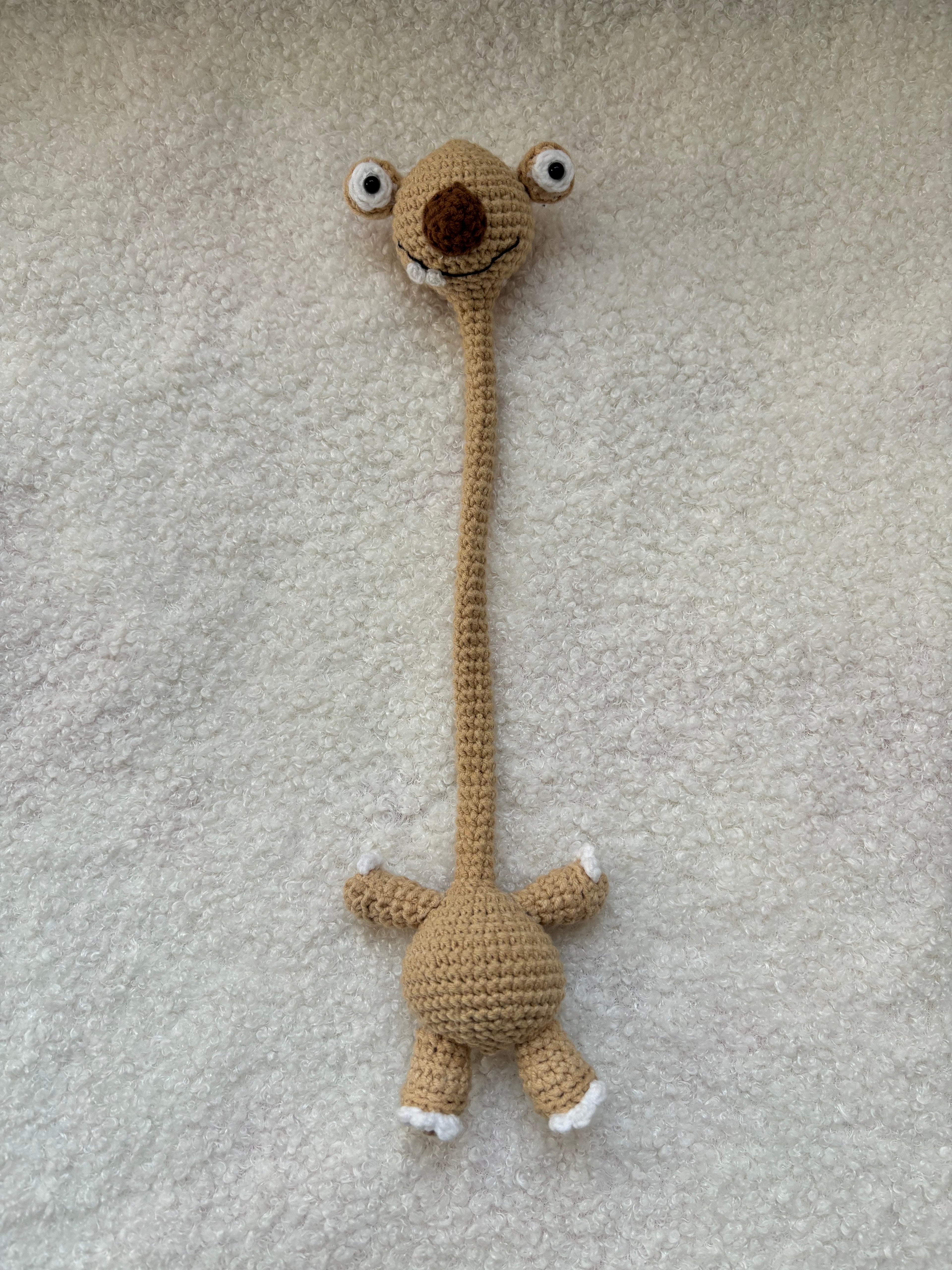 DIY Crochet Sloth Bag Charm Pattern-Requires self knitting