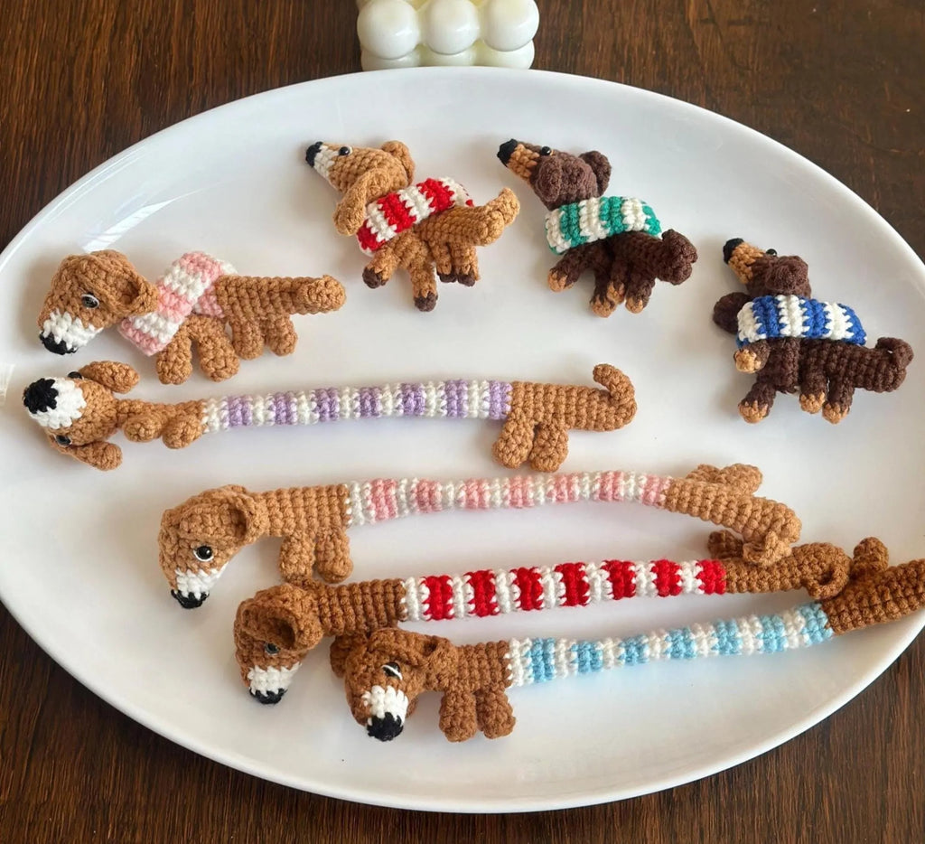 Dog puppy Dachshund Keychains mother's day gift Crochet Kit