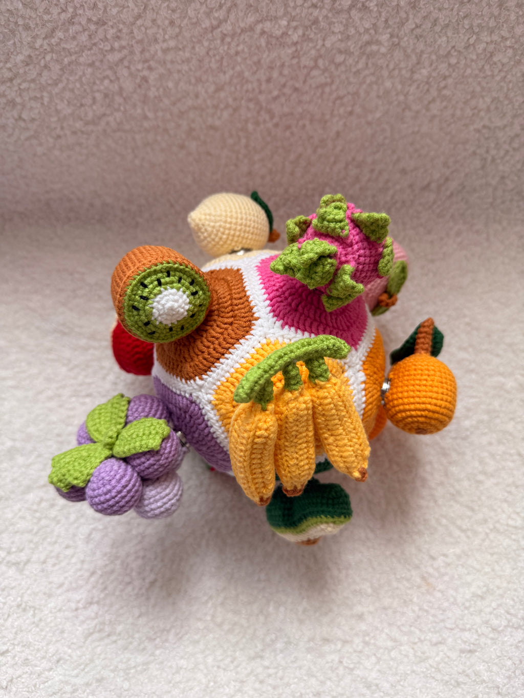 Montessori Crochet Fruit Puzzle Ball | Sensory Educational Toy for Toddlers | Handmade Learning Gift