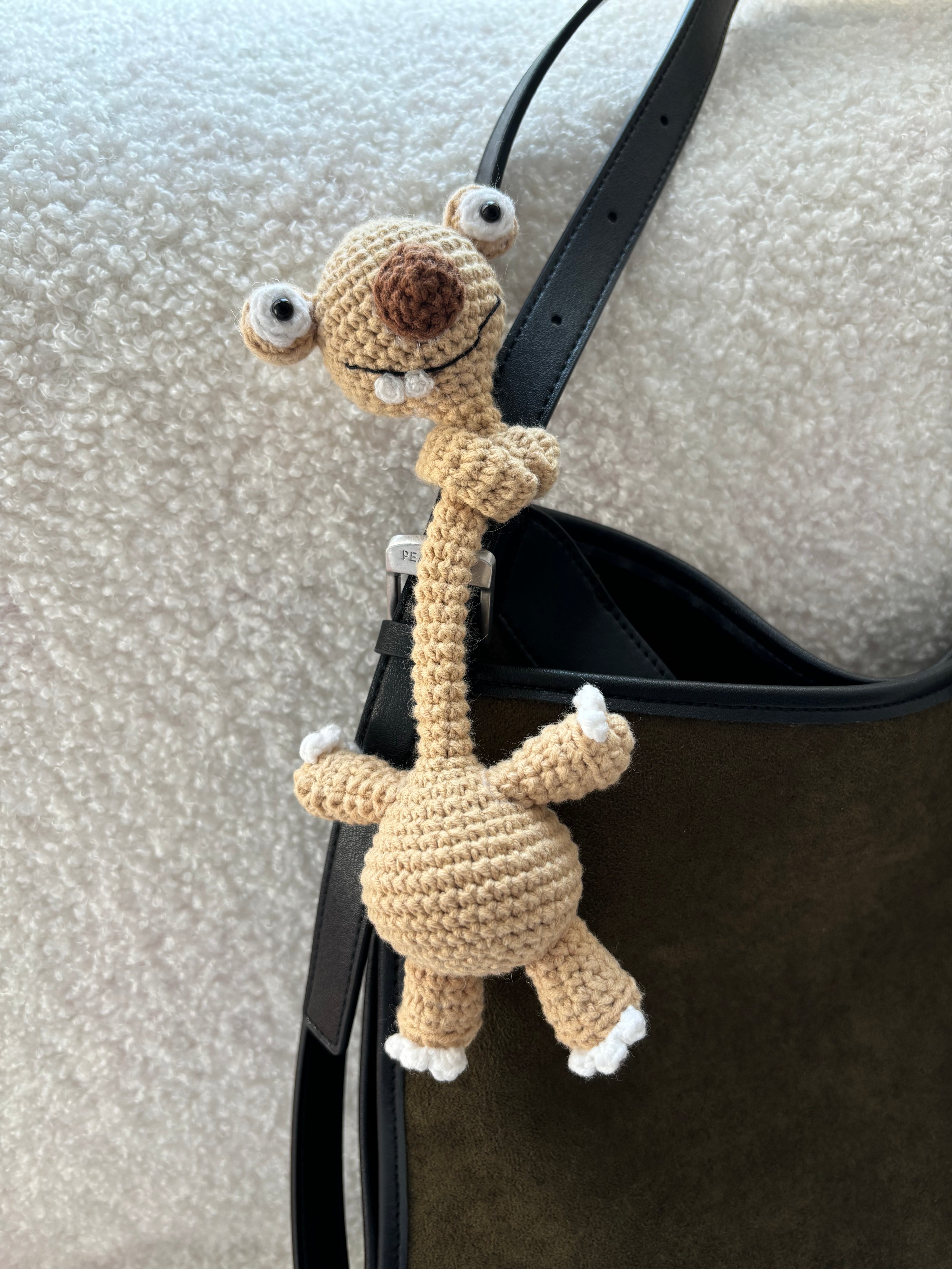 DIY Crochet Sloth Bag Charm Pattern-Requires self knitting