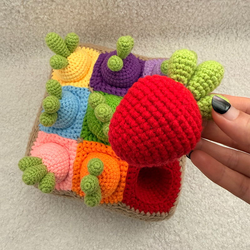 Handmade Crochet Carrot Pulling Toy – Montessori Learning Game for Toddlers