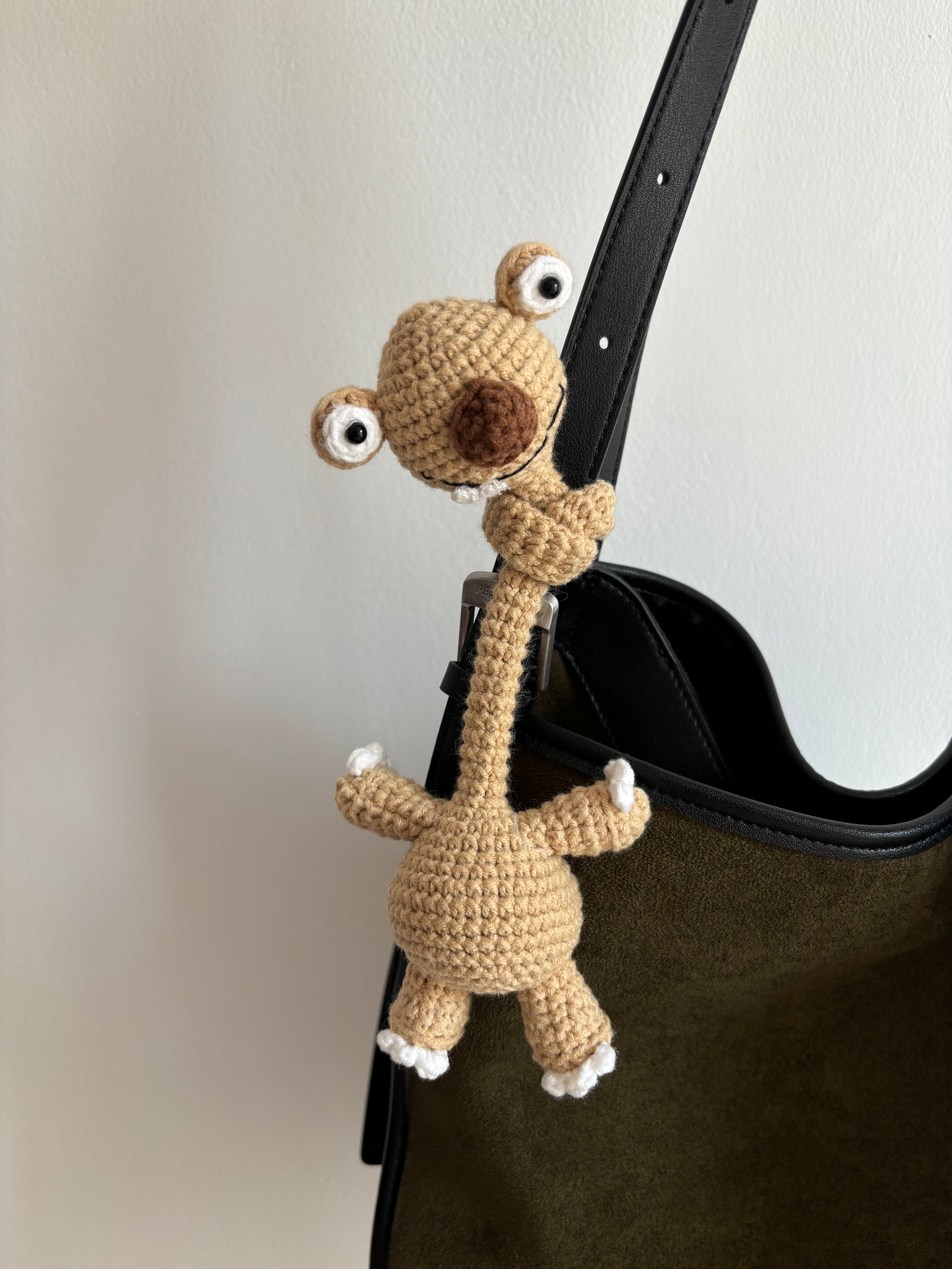 DIY Crochet Sloth Bag Charm Pattern-Requires self knitting