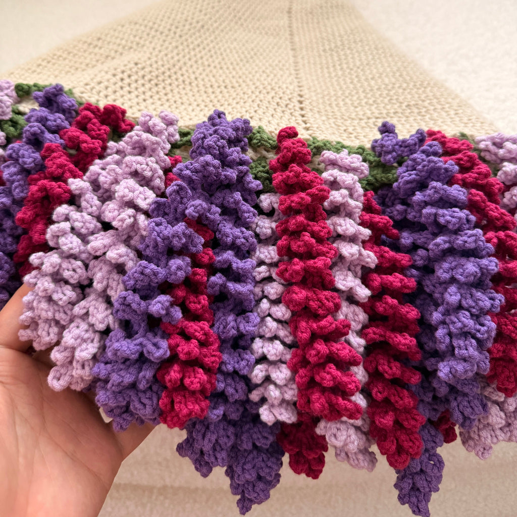 Lavender Flower Blanket Crochet Kit