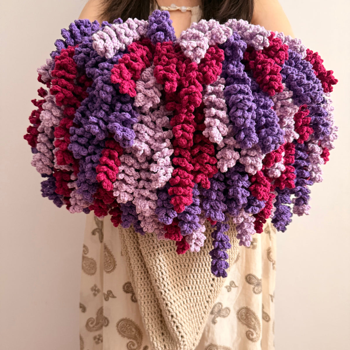 Lavender Flower Blanket Crochet Kit