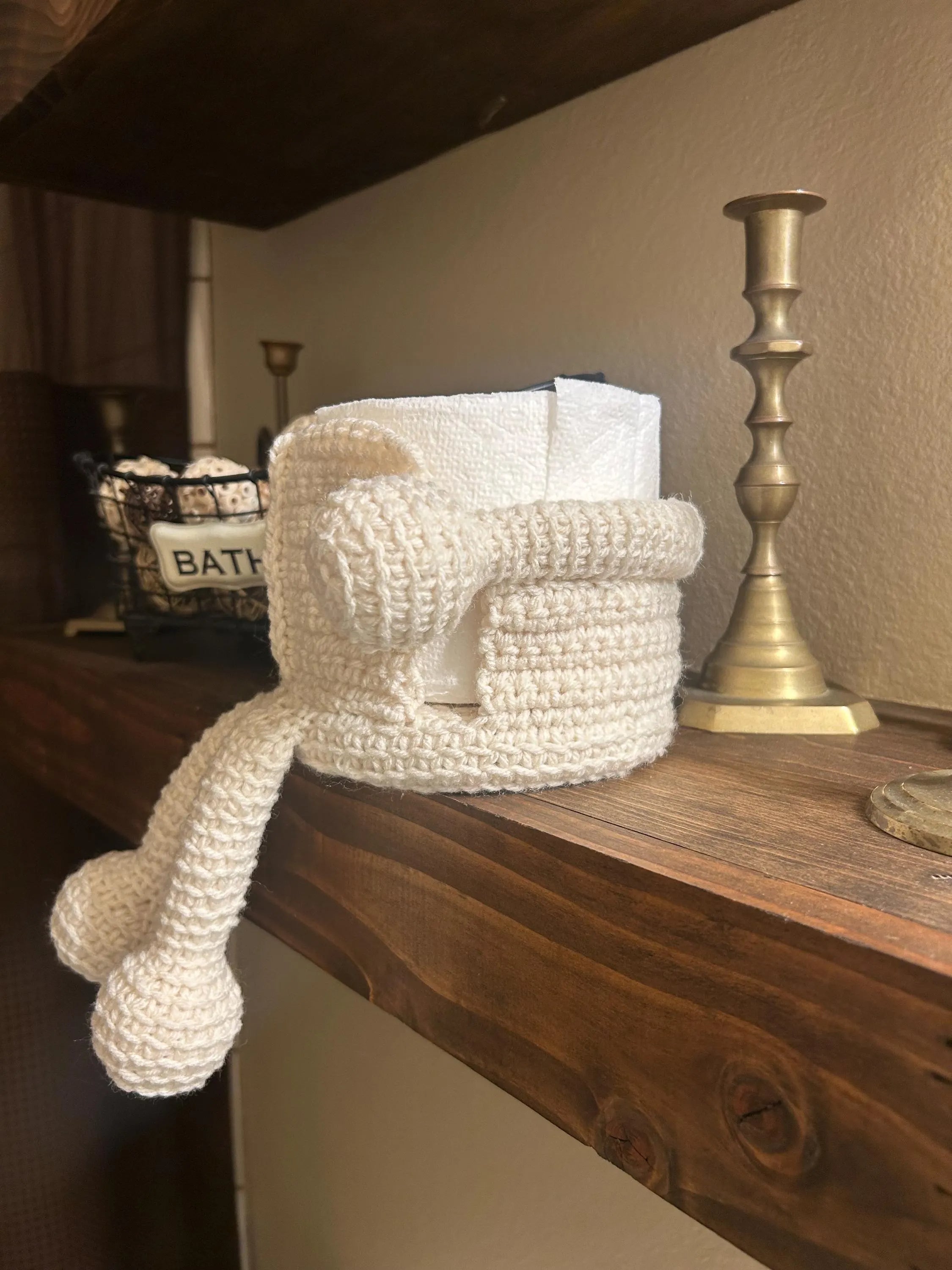 Handmade Crochet Tissue Roll Holder