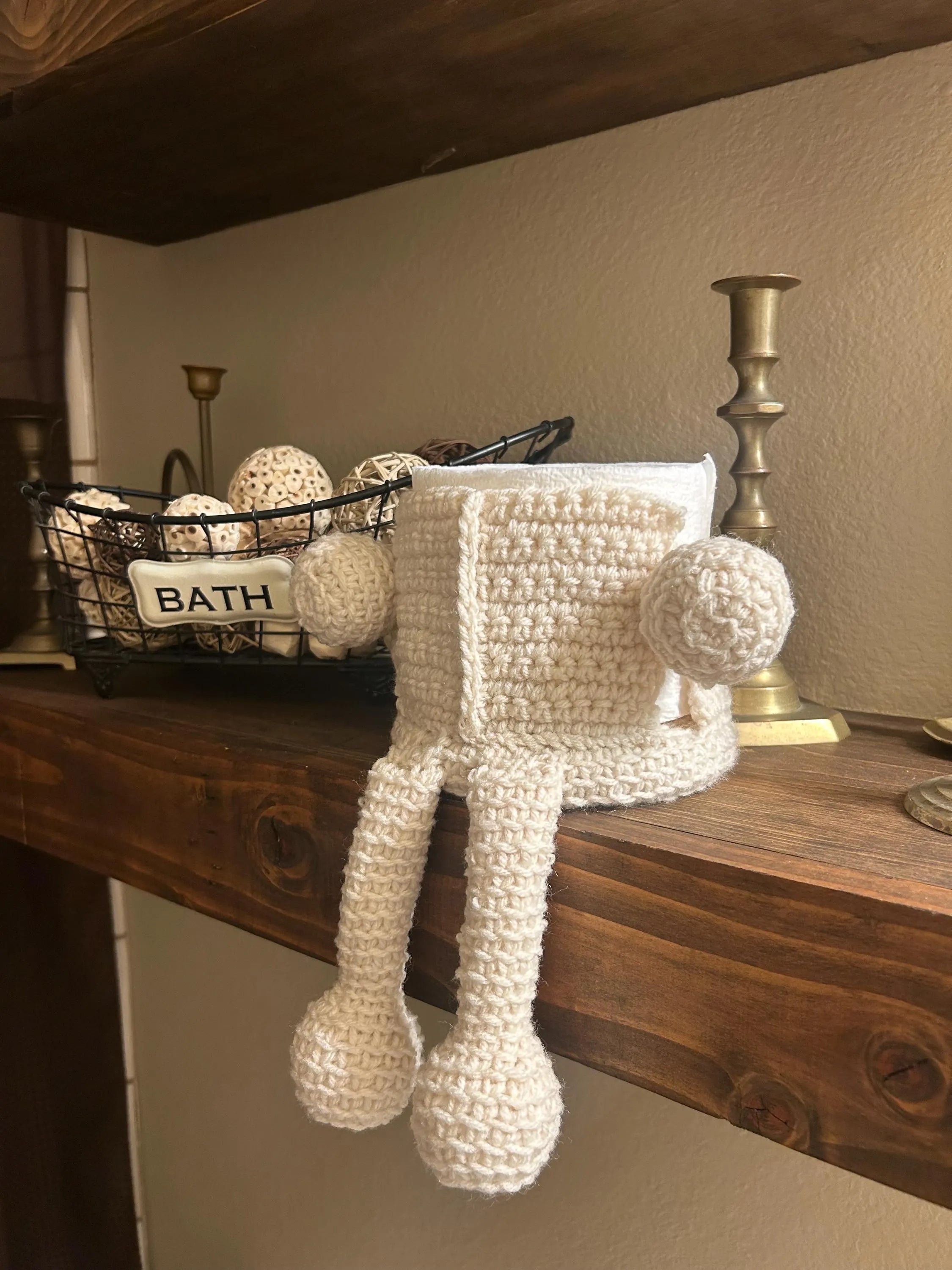 Handmade Crochet Tissue Roll Holder