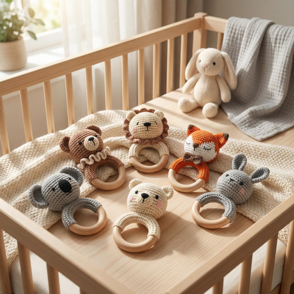 Personalized Baby Rattle | Handmade Newborn Toy |  Teether Rattle