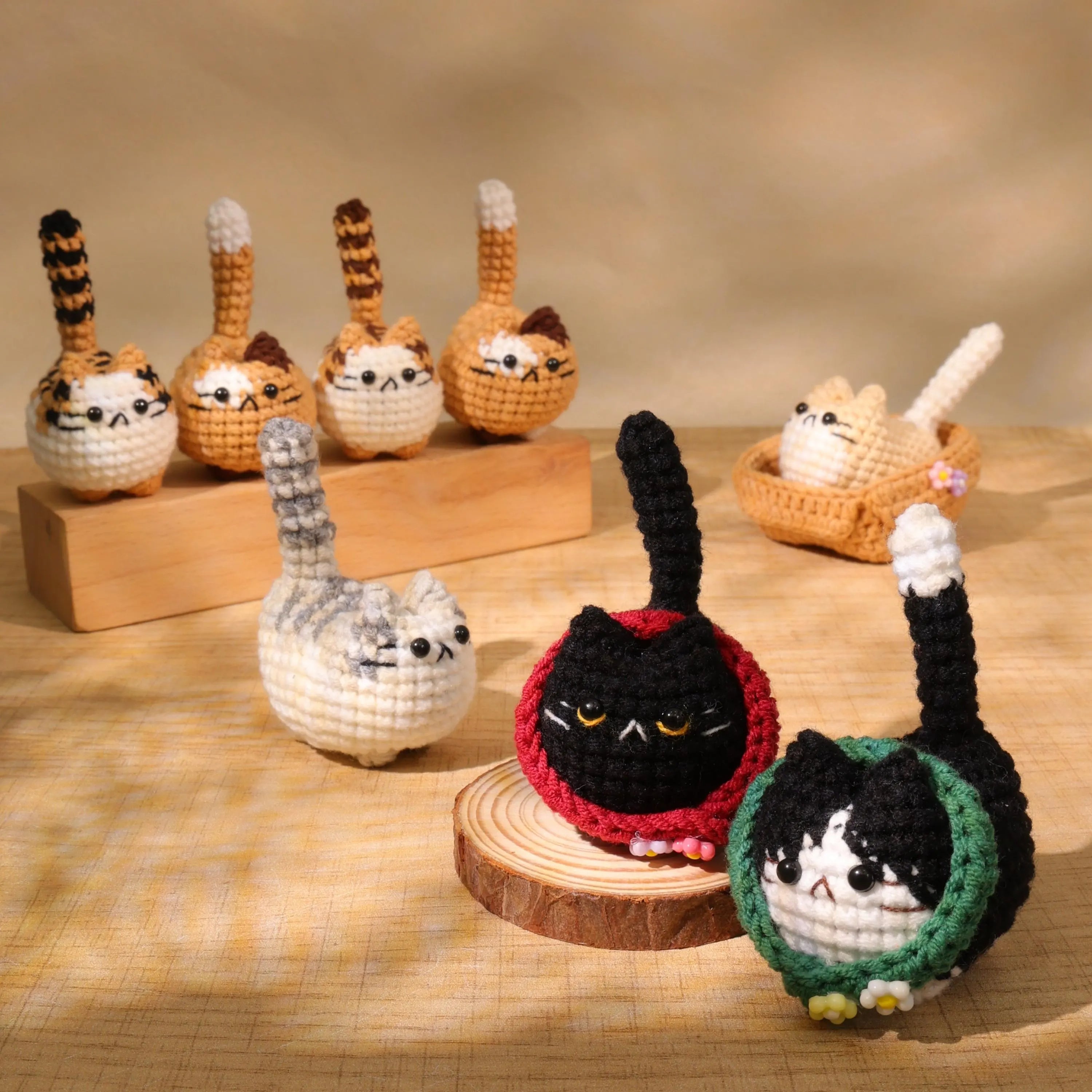 Crochet mini cat keychain,Crochet Cat Stuffed Animal, Cute Gift for Cat Lovers,soft chubby kitty, Car Keyring, Bag Decoration