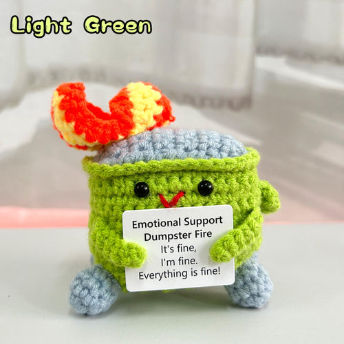 Adorable Emotional Support Dumpster Fire,Crochet Trash Can,Interesting Gifts,Gifts for colleagues,Office decorations,Positive Office Gifts