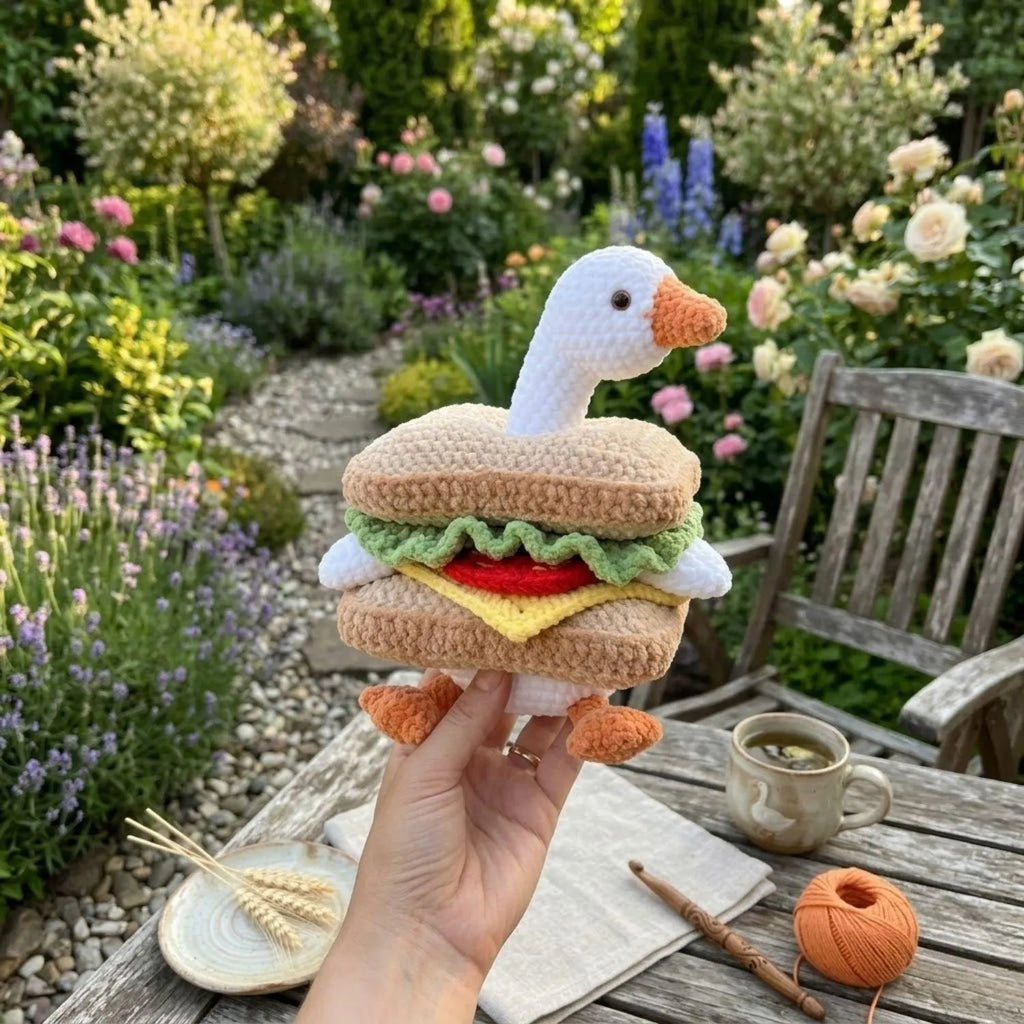 Goose Sandwich Plush Toy Crochet Kit