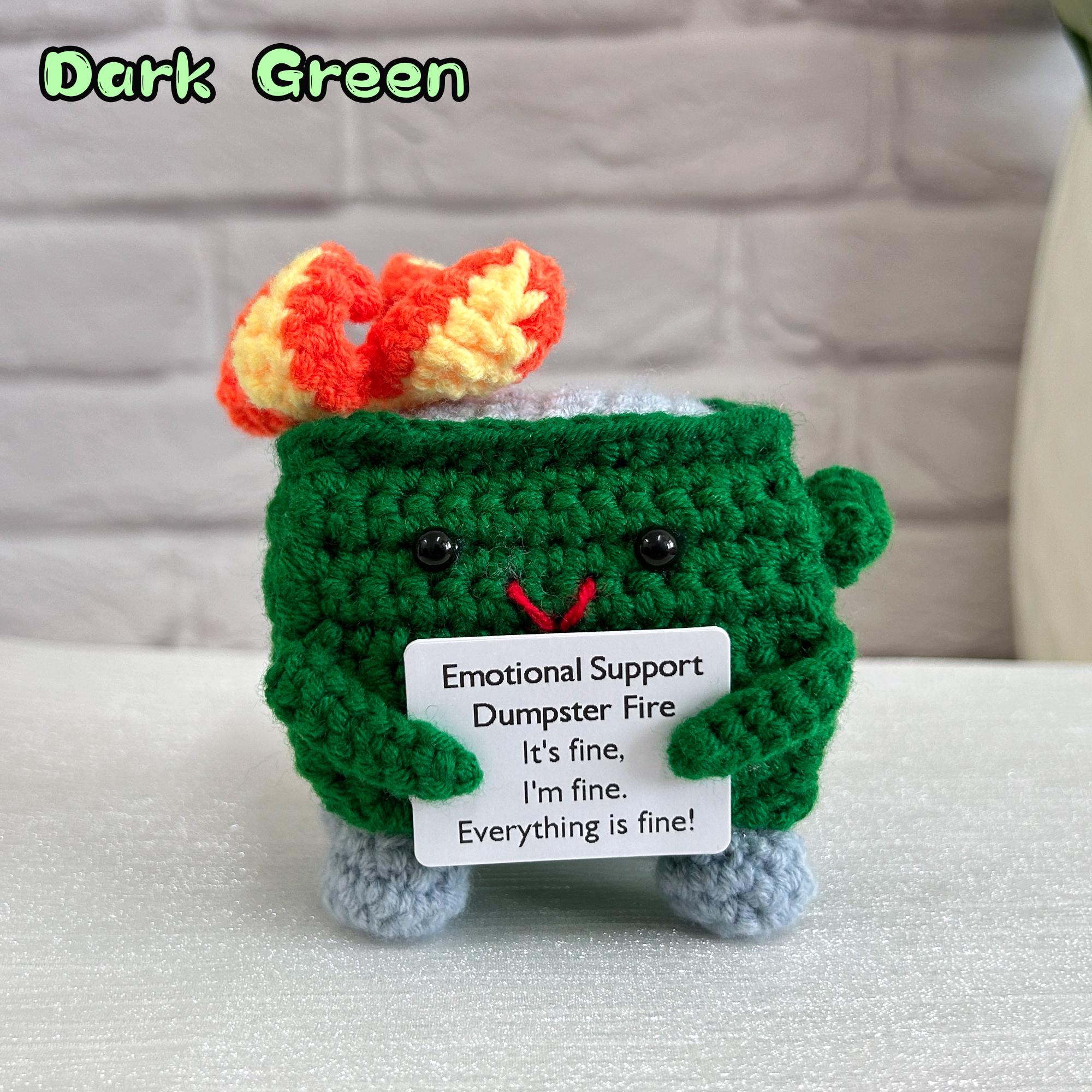 Adorable Emotional Support Dumpster Fire,Crochet Trash Can,Interesting Gifts,Gifts for colleagues,Office decorations,Positive Office Gifts