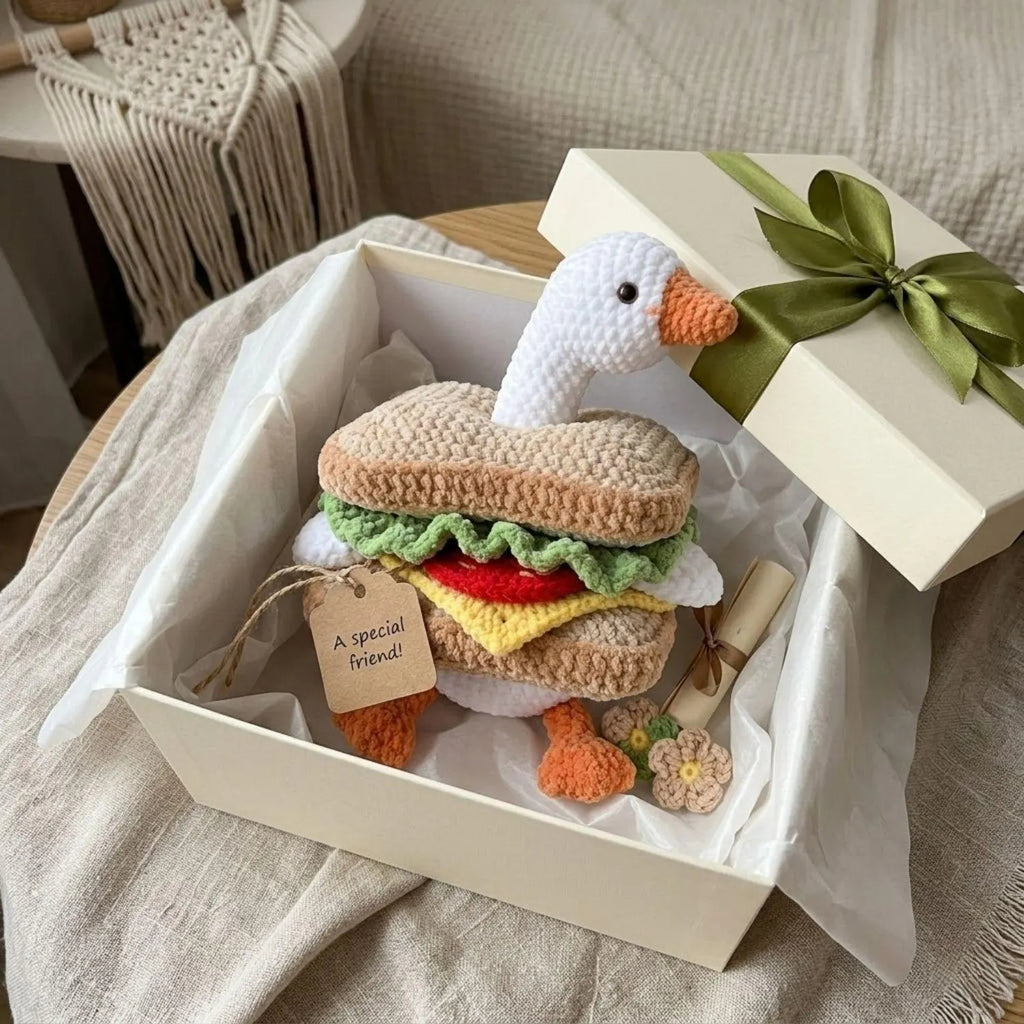 Goose Sandwich Plush Toy Crochet Kit