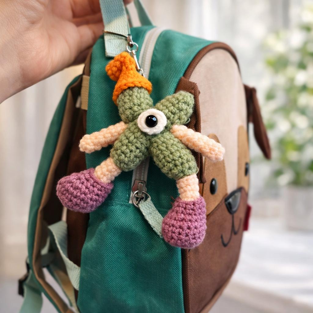 Crochet Letter Keychain, Personalized Initial Keychain, Amigurumi Alphabet Keyring, Kids Backpack Charm,Cute Crochet Gift for Teacher Friend