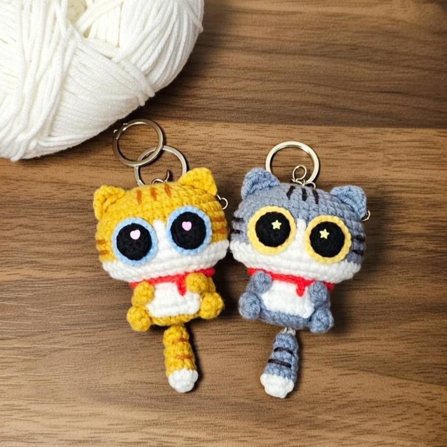 Cat Amigurumi Keychain Bag Charm Crochet Kit
