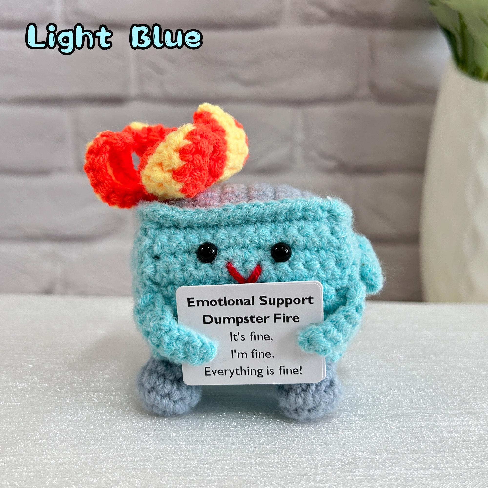 Adorable Emotional Support Dumpster Fire,Crochet Trash Can,Interesting Gifts,Gifts for colleagues,Office decorations,Positive Office Gifts