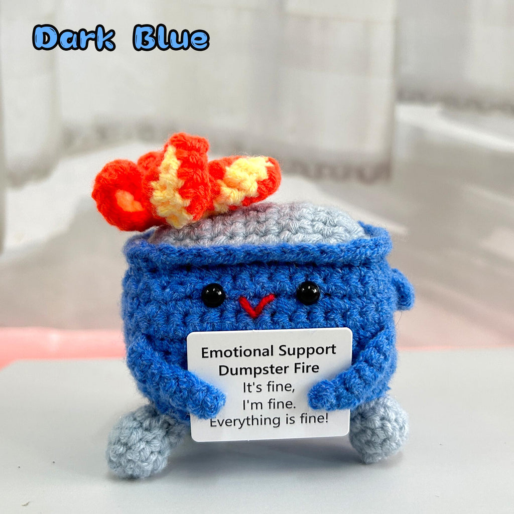 Adorable Emotional Support Dumpster Fire,Crochet Trash Can,Interesting Gifts,Gifts for colleagues,Office decorations,Positive Office Gifts
