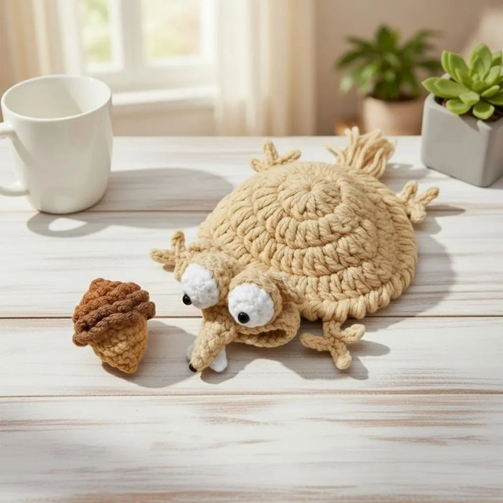 Crochet Squirrel Coaster l Cute Animal Mug Rug l Handmade Woodland Cup Mat