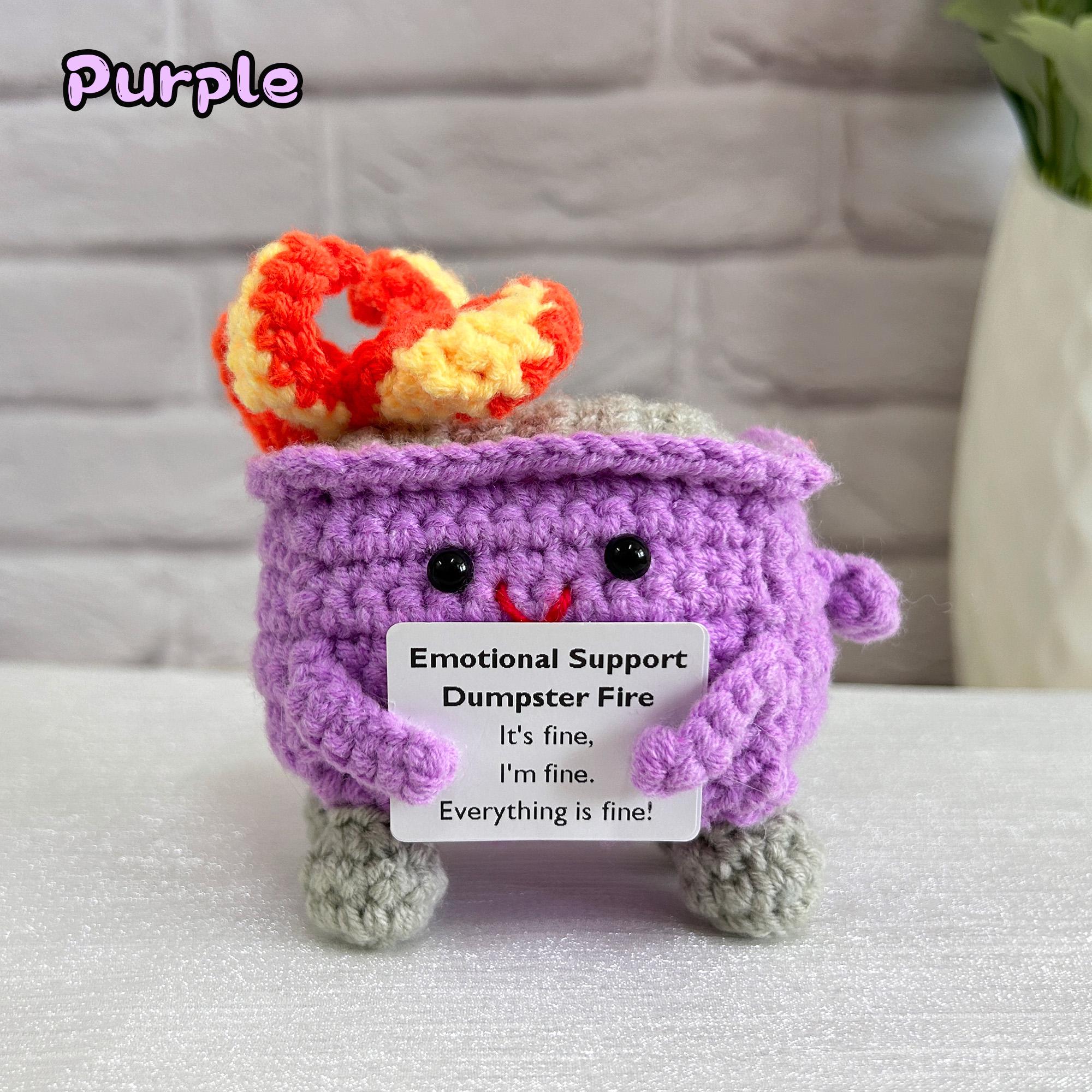 Adorable Emotional Support Dumpster Fire,Crochet Trash Can,Interesting Gifts,Gifts for colleagues,Office decorations,Positive Office Gifts