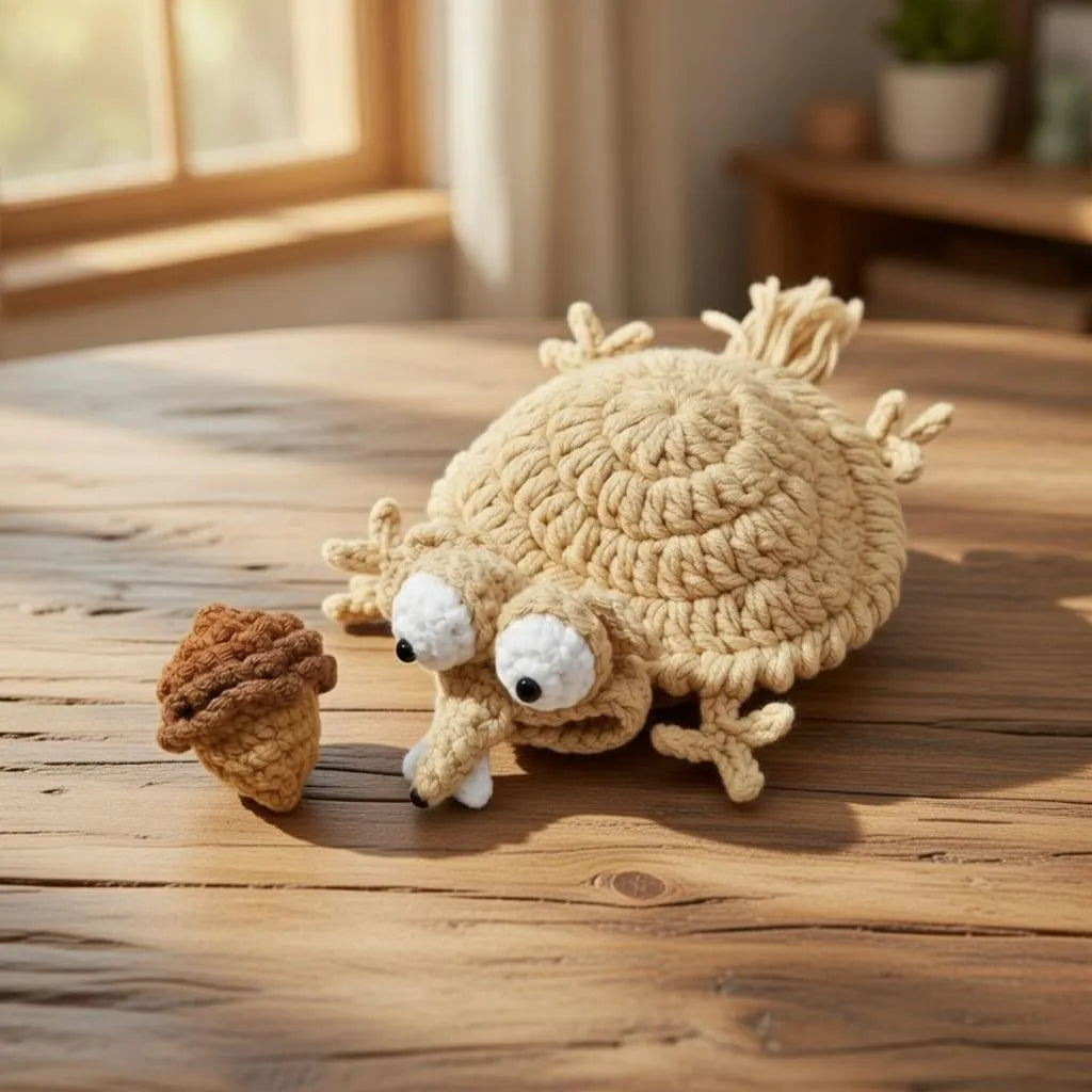 Crochet Squirrel Coaster l Cute Animal Mug Rug l Handmade Woodland Cup Mat