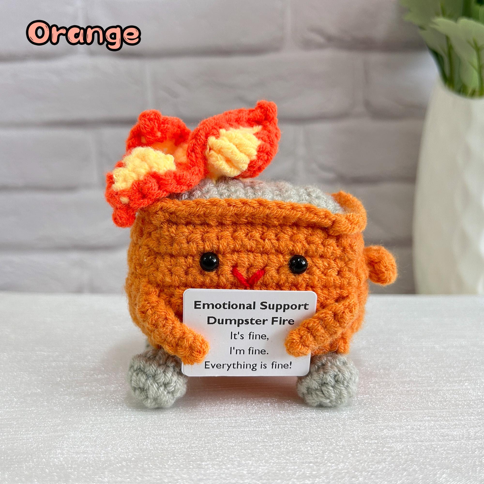 Adorable Emotional Support Dumpster Fire,Crochet Trash Can,Interesting Gifts,Gifts for colleagues,Office decorations,Positive Office Gifts