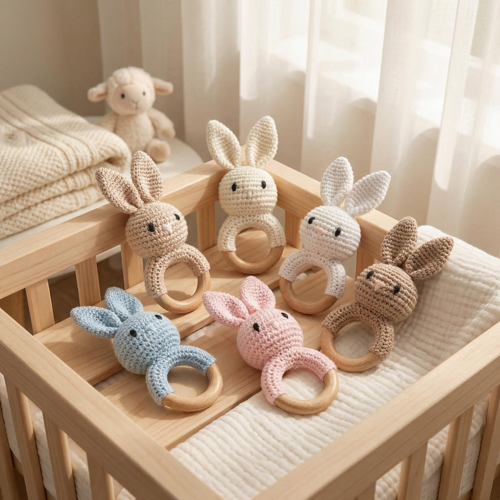 Personalized Baby Rattle | Handmade Newborn Toy |  Teether Rattle