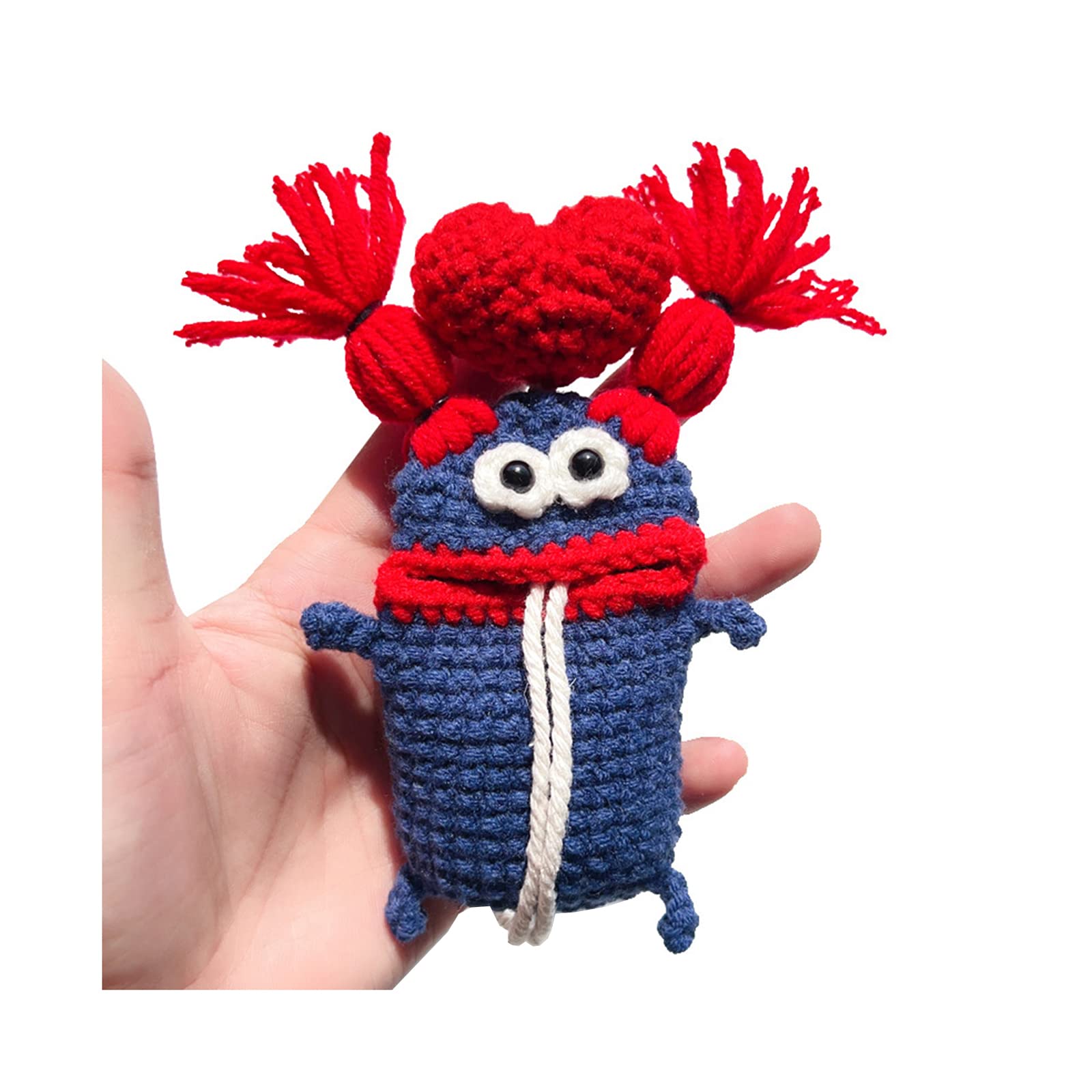 Handmade Crochet Key Case/Holder, Novelty Crochet Sausage Mouth Car Key Case, Cute Hand Knit Yarn Crochet Key Cover