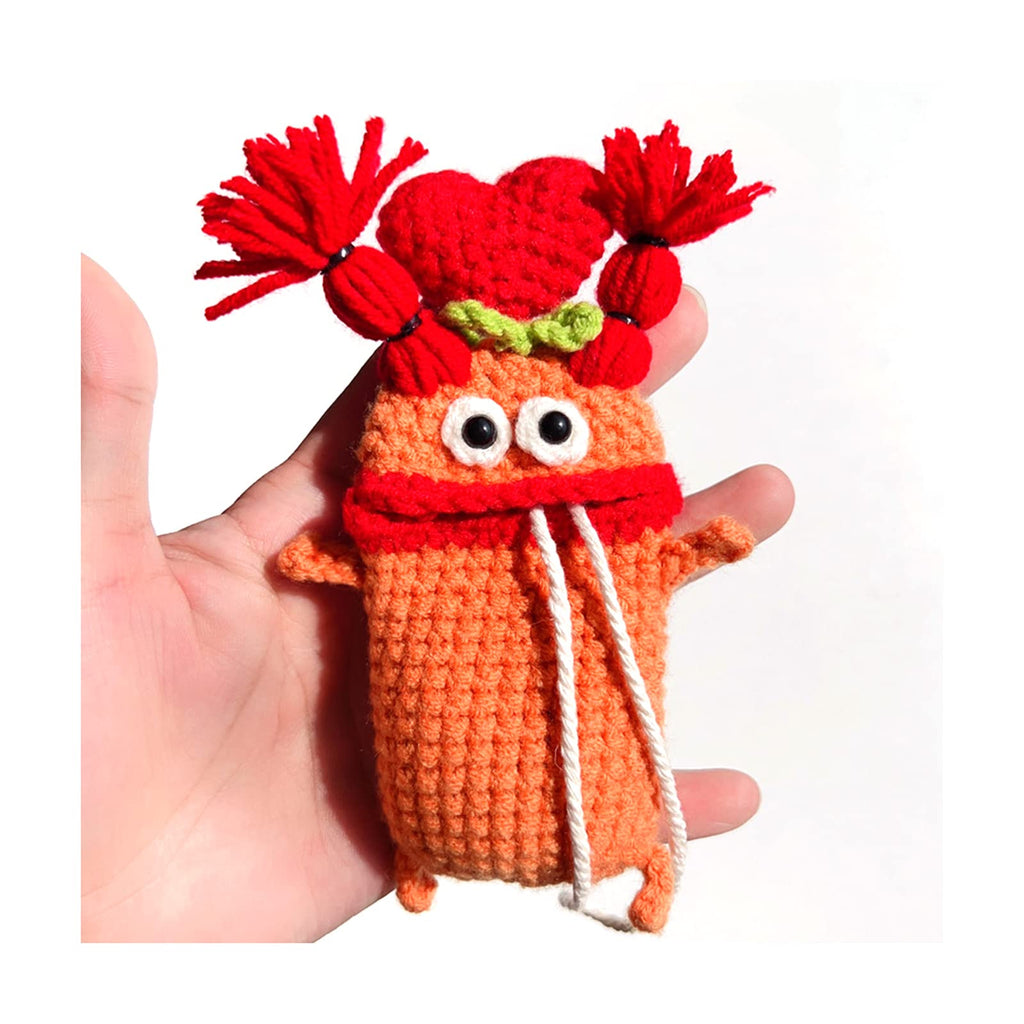 Handmade Crochet Key Case/Holder, Novelty Crochet Sausage Mouth Car Key Case, Cute Hand Knit Yarn Crochet Key Cover