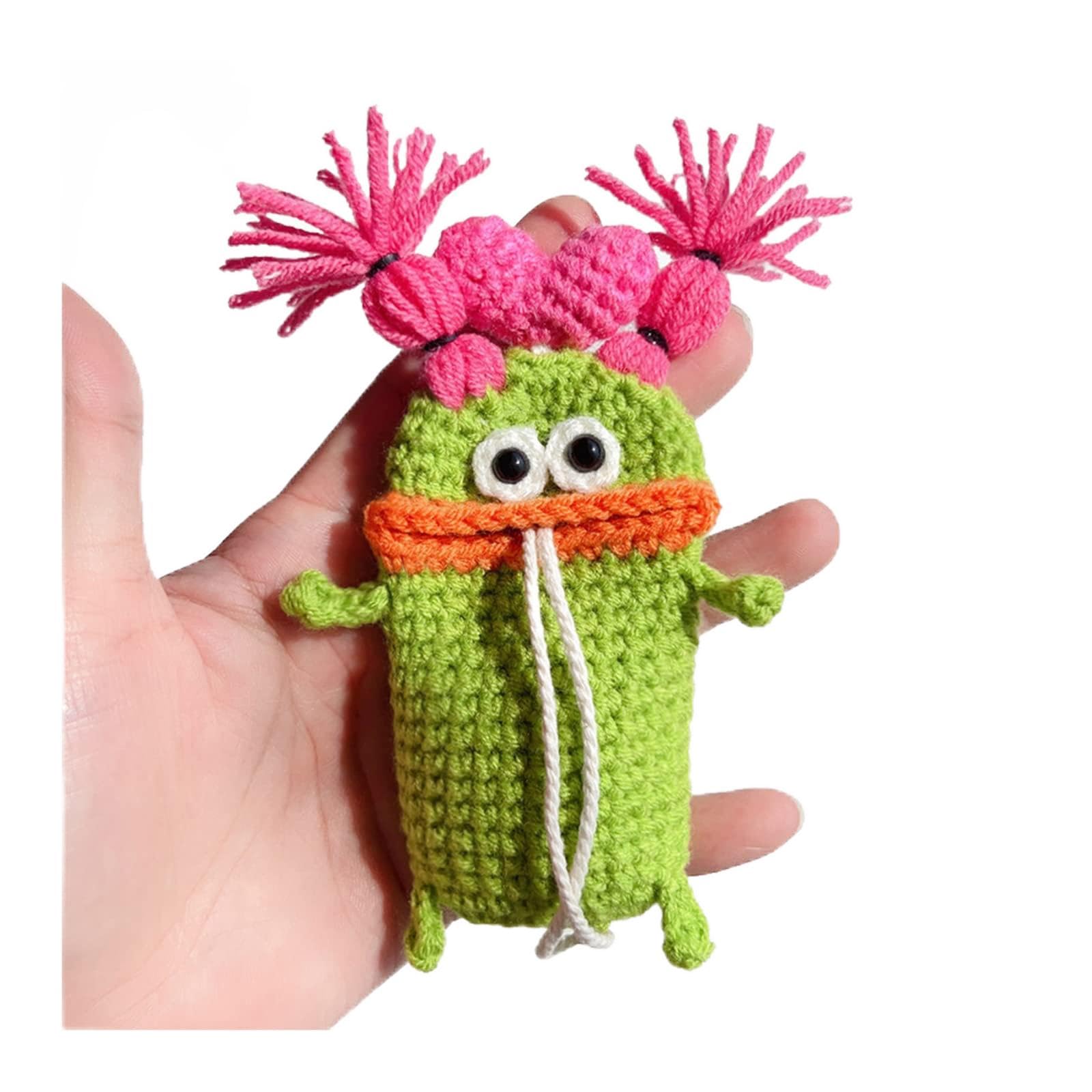 Handmade Crochet Key Case/Holder, Novelty Crochet Sausage Mouth Car Key Case, Cute Hand Knit Yarn Crochet Key Cover