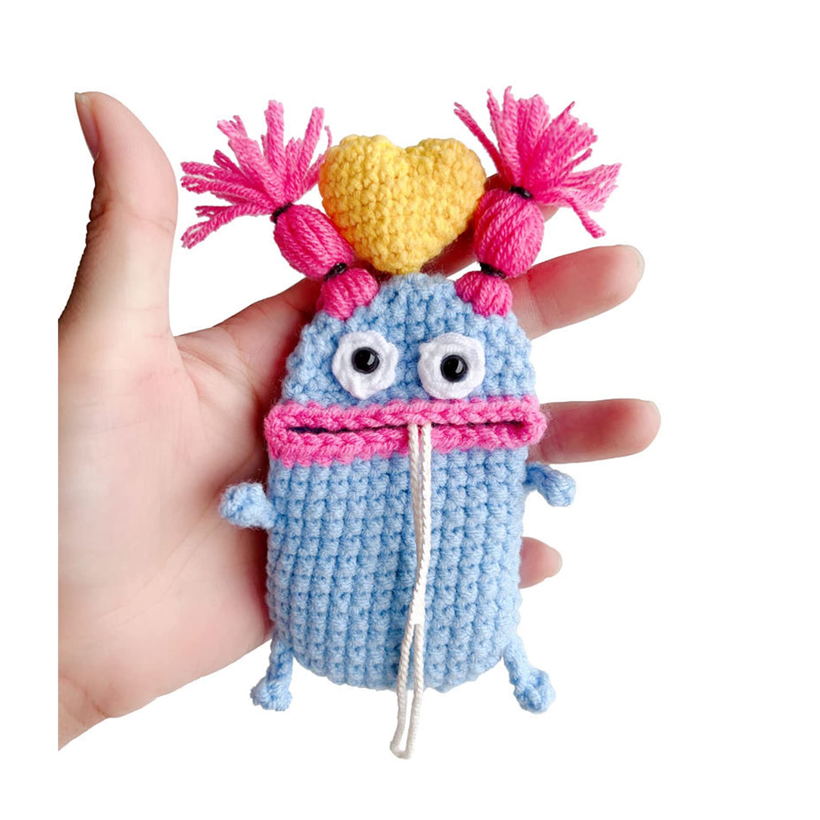 Handmade Crochet Key Case/Holder, Novelty Crochet Sausage Mouth Car Key Case, Cute Hand Knit Yarn Crochet Key Cover