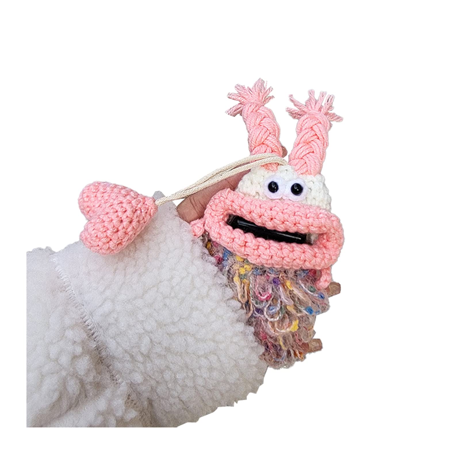 Handmade Crochet Key Case/Holder, Novelty Crochet Sausage Mouth Car Key Case, Cute Hand Knit Yarn Crochet Key Cover