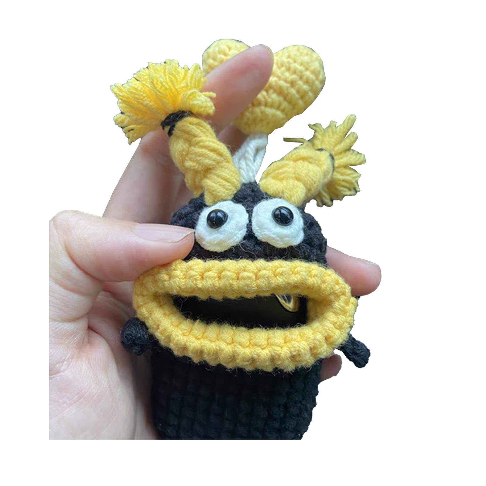 Handmade Crochet Key Case/Holder, Novelty Crochet Sausage Mouth Car Key Case, Cute Hand Knit Yarn Crochet Key Cover