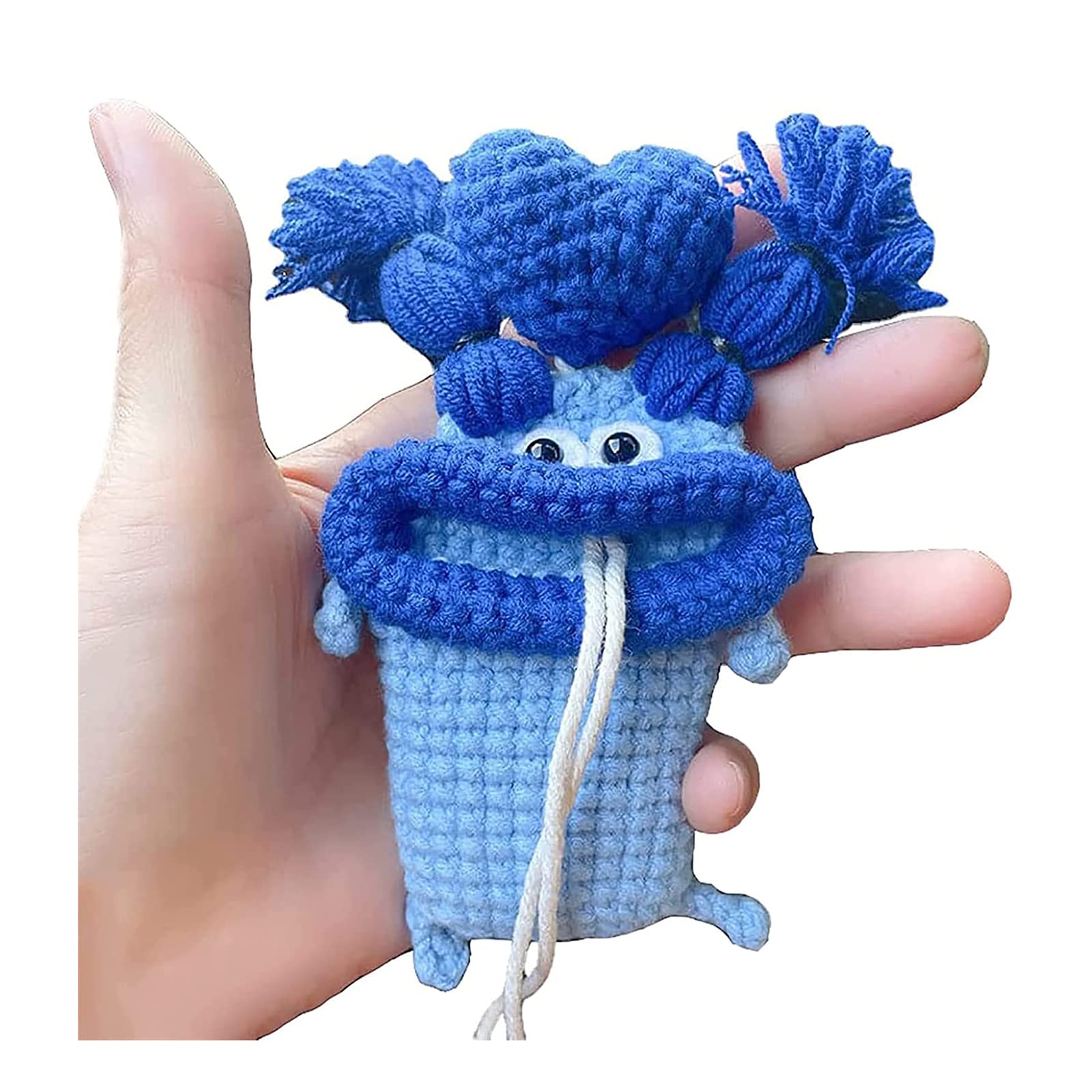 Handmade Crochet Key Case/Holder, Novelty Crochet Sausage Mouth Car Key Case, Cute Hand Knit Yarn Crochet Key Cover