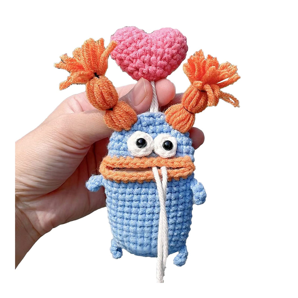 Handmade Crochet Key Case/Holder, Novelty Crochet Sausage Mouth Car Key Case, Cute Hand Knit Yarn Crochet Key Cover